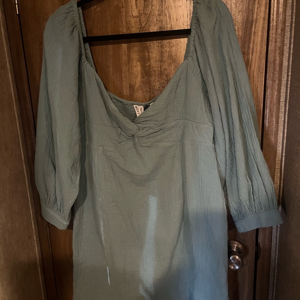 NWT Roxy Textured Smocked Blue Mini Dress